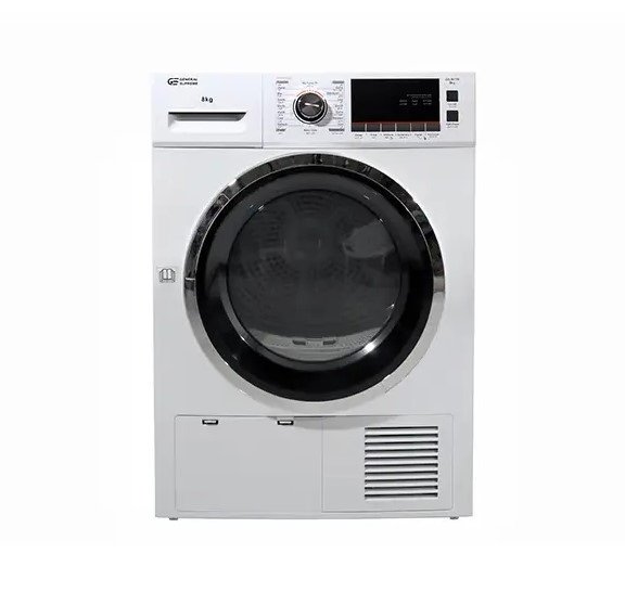 مجفف جنرال سوبريم تعبئه امامية 8 كيلو, مع مكثف, ابيض , GS807W